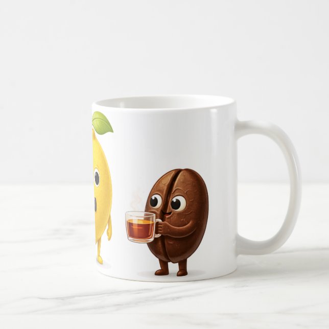 Cute Lemon Tea Friends – Coffee, Tea & Water Class Coffee Mug (Right)
