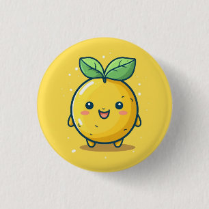 Cute lemon themed 3 cm round badge