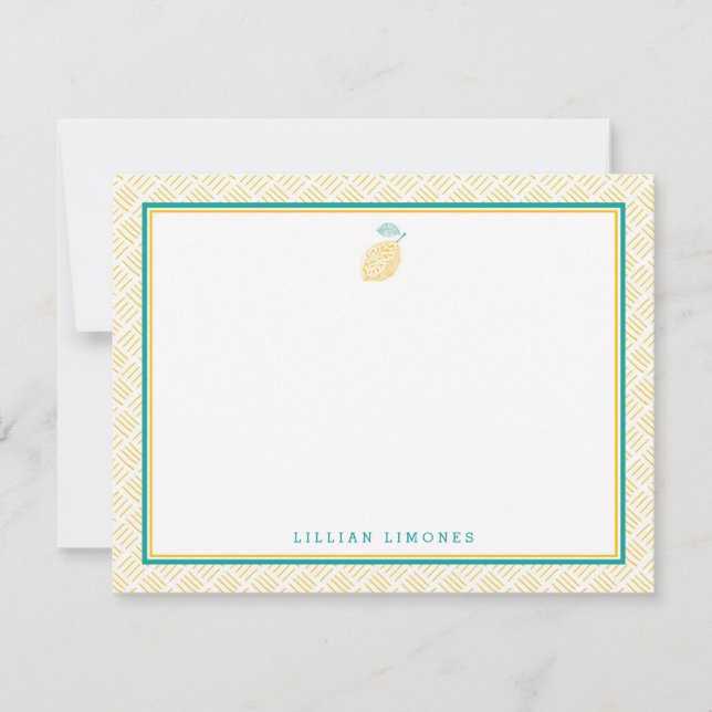 Cute Lemon Yellow and Green Card (Front)