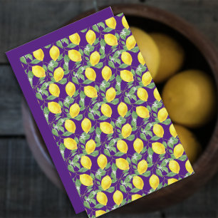 Cute lemon yellow purple pattern