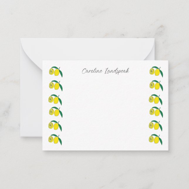 Cute Lemons & Custom Name Card (Front)
