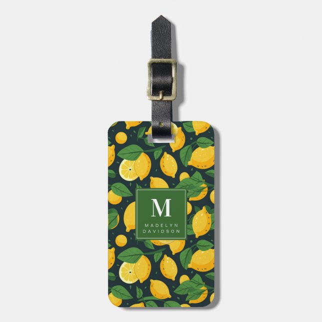 Cute Lemons Luggage Tag (Front Vertical)