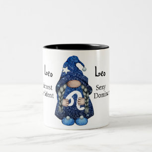 Cute Leo Gnome Zodiac Sign Two-Tone Coffee Mug