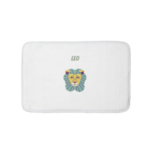 Cute Leo, zodiac, star sign print Bath Mat