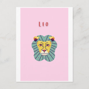 Cute Leo, zodiac, star sign print Postcard