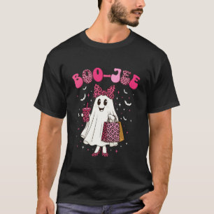 Cute Leopard Boo JEE Ghost Coffee Halloween Costum T-Shirt
