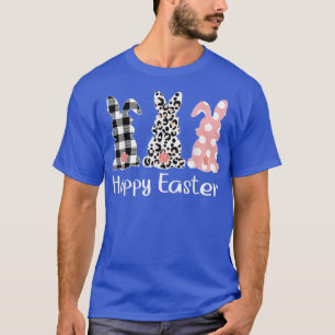 Cute Leopard Bunny Spring Hunt Eggs Rabbit Happy E T-Shirt
