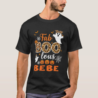 Cute Leopard Fab Boo Lous Bebe Spooky Halloween Co T-Shirt