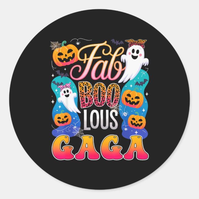 Cute Leopard Fab Boo Lous Gaga Soky Halloween Cost Classic Round Sticker (Front)