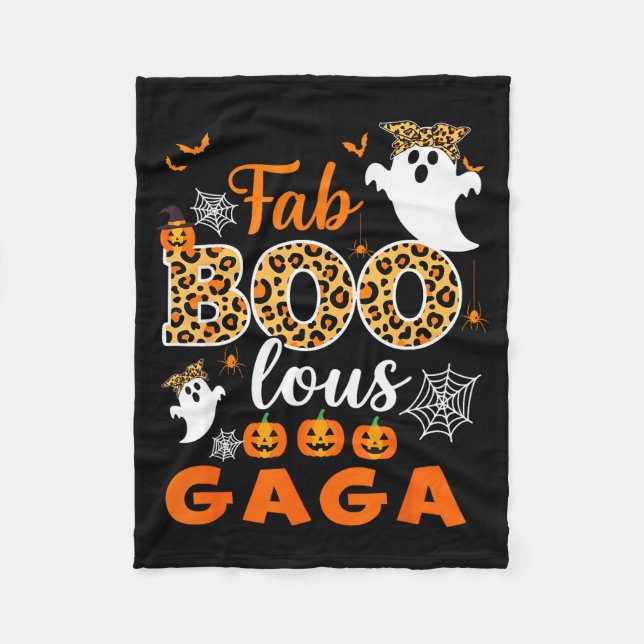 Cute Leopard Fab Boo Lous Gaga Soky Halloween Cost Fleece Blanket (Front)