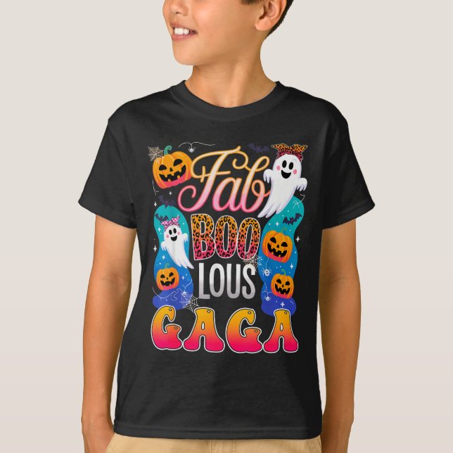 Cute Leopard Fab Boo Lous Gaga Soky Halloween Cost T-Shirt (Front)