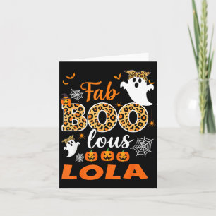 Cute Leopard Fab Boo Lous Lola Soky Halloween Cost Card