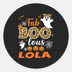 Cute Leopard Fab Boo Lous Lola Soky Halloween Cost Classic Round Sticker
