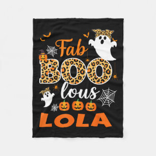 Cute Leopard Fab Boo Lous Lola Soky Halloween Cost Fleece Blanket