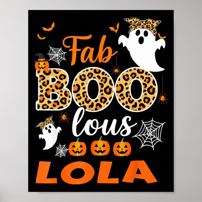 Cute Leopard Fab Boo Lous Lola Soky Halloween Cost Poster (Front)