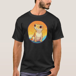 Cute Leopard Gecko Cartoon Colourful Lizard Reptil T-Shirt