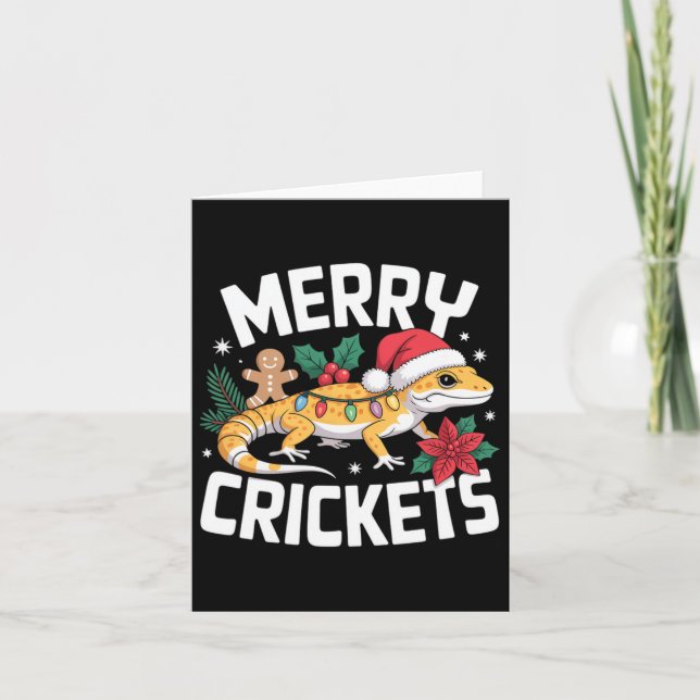Cute Leopard Gecko Christmas Pun  Card (Front)