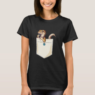 Cute Leopard Gecko In The Pocket Funny Gecko T-Shirt