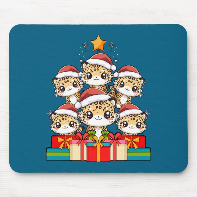 Cute Leopard Gecko Le Lizard Christmas Tree Xmas H Mouse Mat (Front)