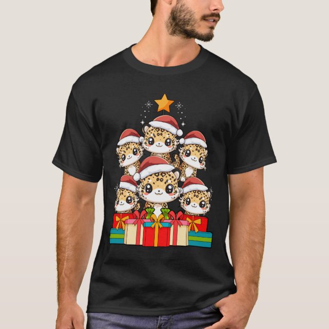 Cute Leopard Gecko Le Lizard Christmas Tree Xmas H T-Shirt (Front)