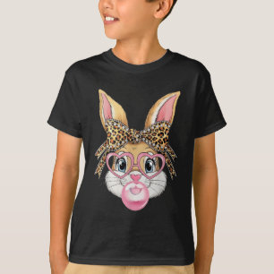 Cute Leopard Gles Bunny Bubble Gum Shirt Happy Eas