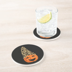 Cute Leopard Hat Pumpkin Coaster