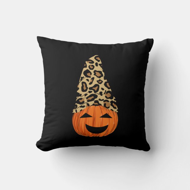 Cute Leopard Hat Pumpkin Cushion (Front)