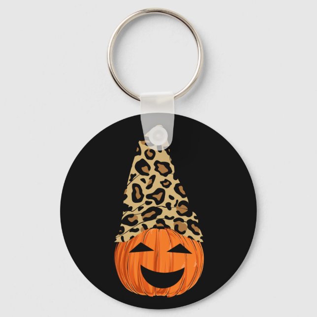 Cute Leopard Hat Pumpkin Key Ring (Front)