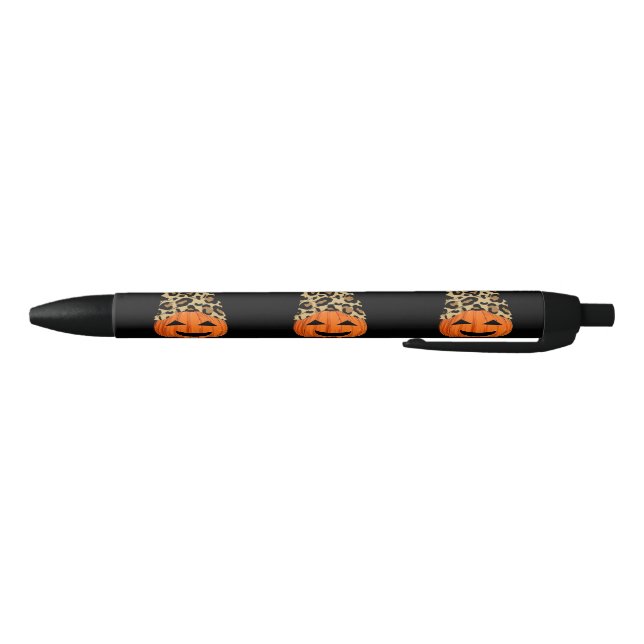 Cute Leopard Hat Pumpkins Black Ink Pen (Bottom)