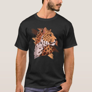 Cute Leopard Head  Women Girl Cat Animal  Graphic T-Shirt