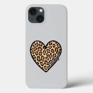 Cute Leopard Heart Valentine's Day gift iPhone 13 Case
