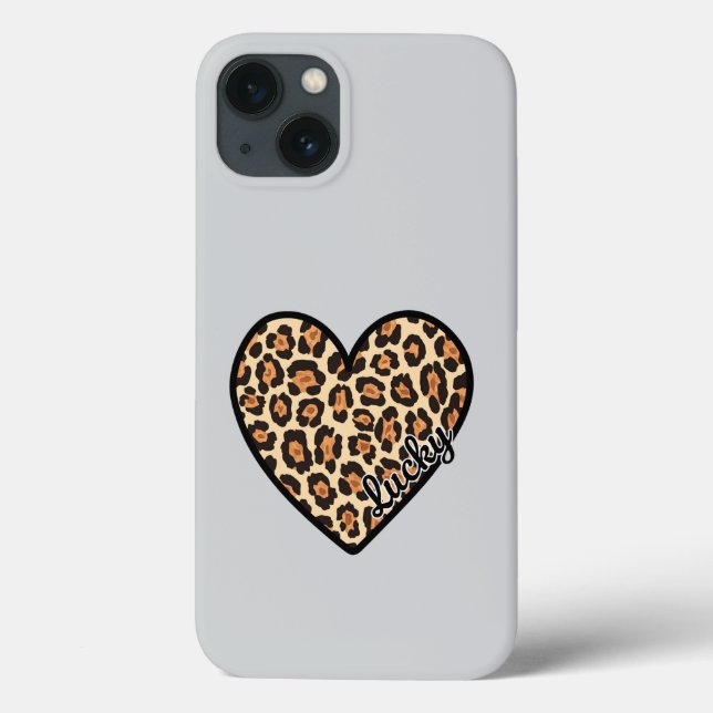 Cute Leopard Heart Valentine's Day gift Case-Mate iPhone Case (Back)