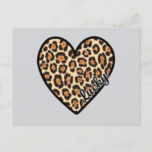 Cute Leopard Heart Valentine's Day gift Postcard