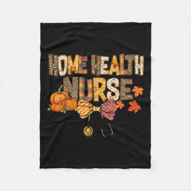 Cute Leopard Home Health Nurse Stethocope Fall Coq Fleece Blanket (Front)