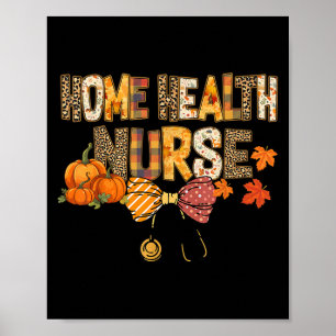 Cute Leopard Home Health Nurse Stethocope Fall Coq Poster