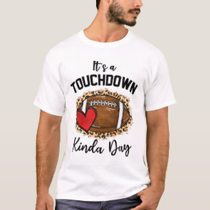 Cute Leopard It's A Touchdown Kinda Day Footll Gam T-Shirt