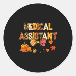 Cute Leopard Medical Istant Stethocope Fall Coquet Classic Round Sticker