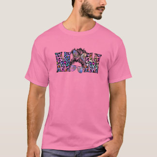 Cute Leopard Messy Bun Mom Design For Women And Mo T-Shirt