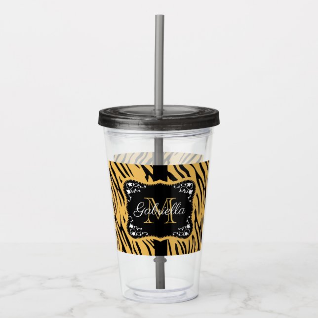 Cute Leopard Print Acrylic Tumbler (Front)