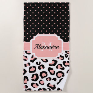 Cute Leopard Print Beach Towel