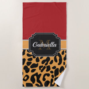 Cute Leopard Print Beach Towel