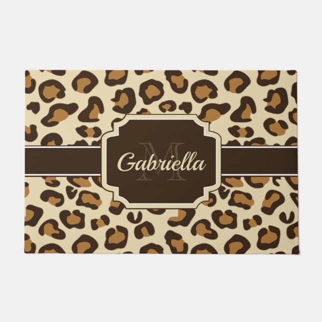 Cute Leopard Print Doormat (Front)