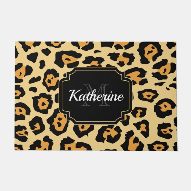 Cute Leopard Print Doormat (Front)