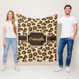 Cute Leopard Print Fleece Blanket