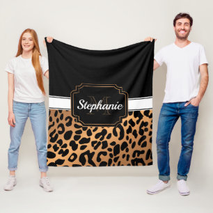 Cute Leopard Print Fleece Blanket