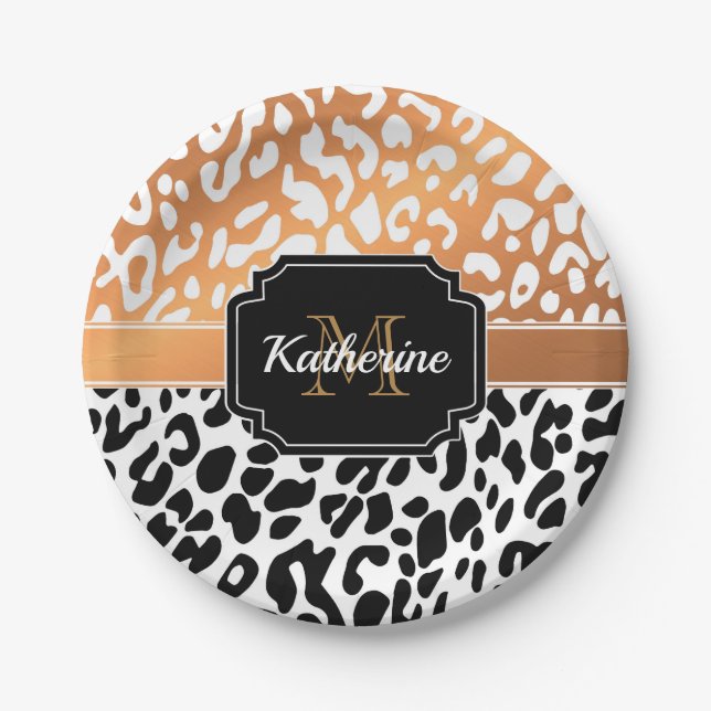 Cute Leopard Print Paper Plate (Front)
