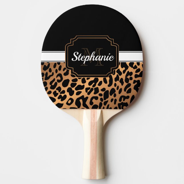 Cute Leopard Print Ping Pong Paddle (Front)