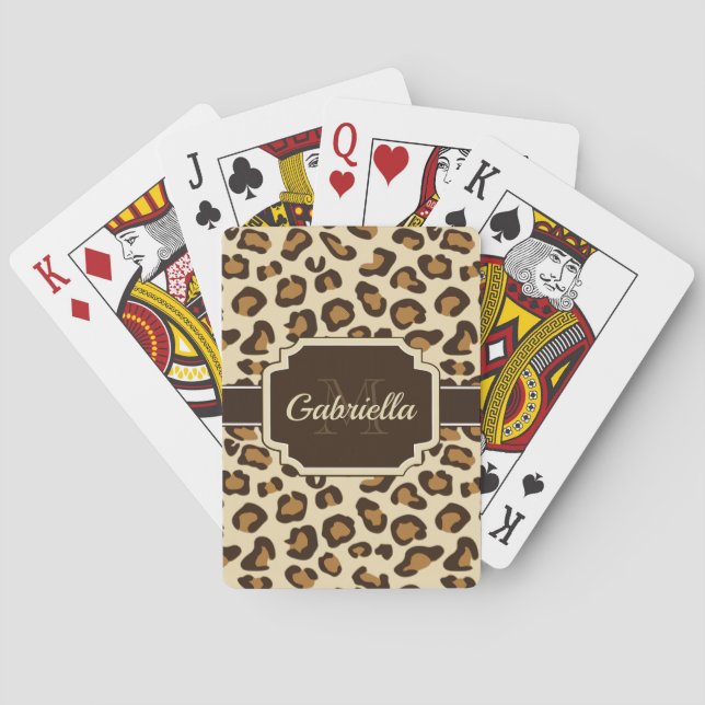 Cute Leopard Print Playing Cards (Back)