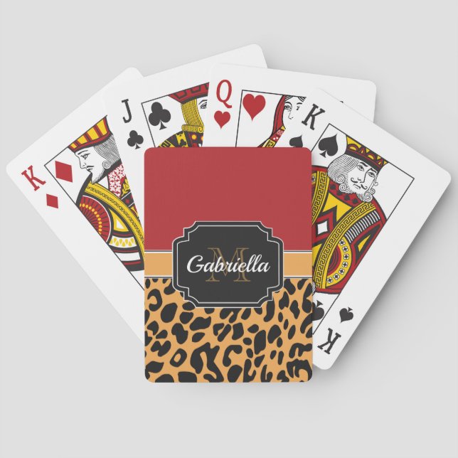 Cute Leopard Print Playing Cards (Back)
