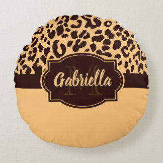 Cute Leopard Print Round Cushion
